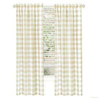 Kate Aurora Modern Farmhouse 2 pc Large Buffalo Plaid Check Rod Pocket Curtains