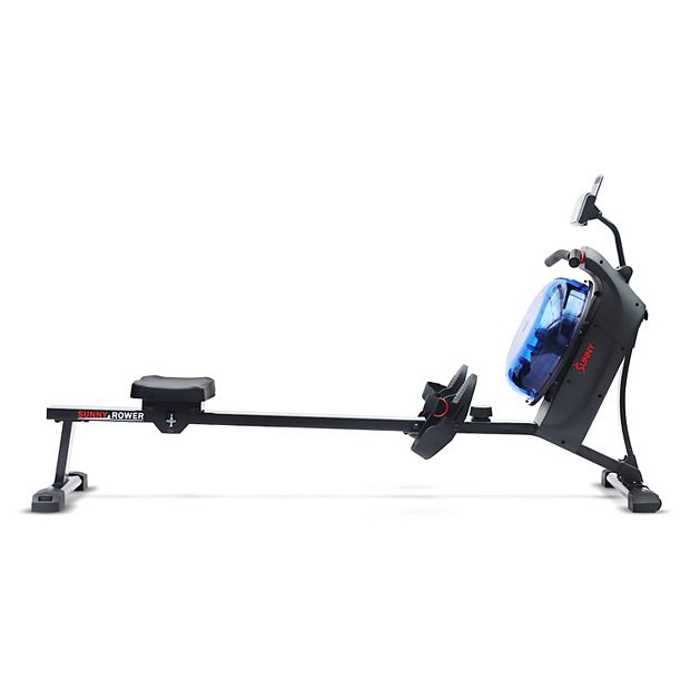 Sunny Health Fitness Hydro Dual Resistance Smart Magnetic Water Rower SF RW522017BLU