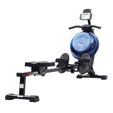 Sunny Health & Fitness Hydro + Dual Resistance Smart Magnetic Water Rower