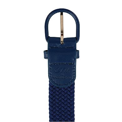 CTM Men's Elastic Braided Belt with Covered Buckle (Pack of 2)