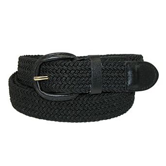 Ctm Men's Elastic Braided Belt With Covered Buckle (pack Of 2)