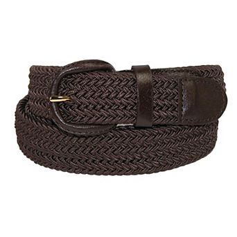 Ctm Men's Elastic Braided Belt With Covered Buckle (pack Of 2)