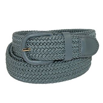 Ctm Men's Elastic Braided Belt With Covered Buckle (pack Of 2)