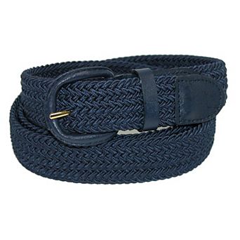 Ctm Men's Elastic Braided Belt With Covered Buckle (pack Of 2)