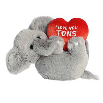 Aurora - Medium Elephant Valentine - 11" I Love You Tons - Heartwarming Stuffed Animal