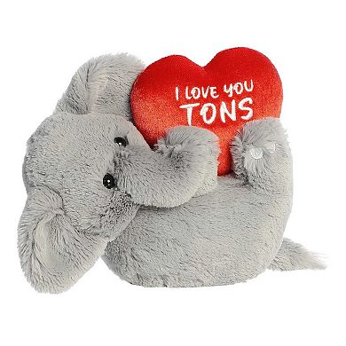 Aurora - Medium Elephant Valentine - 11" I Love You Tons - Heartwarming Stuffed Animal