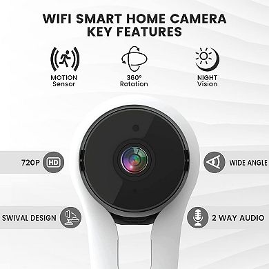G-home Smart Wifi Camera - HD Video, Motion Detection, Night Vision, 2-way Audio