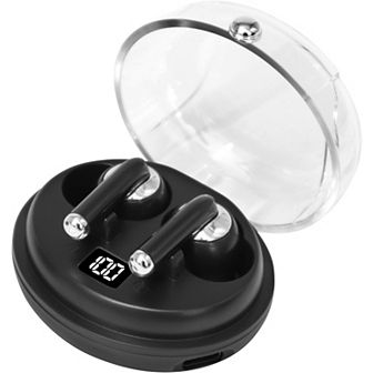 Gabbagoods Truebuds Chrome Wireless Earbuds - Bt 5.3, 20-hour Battery, Touch Controls, Lcd Screen