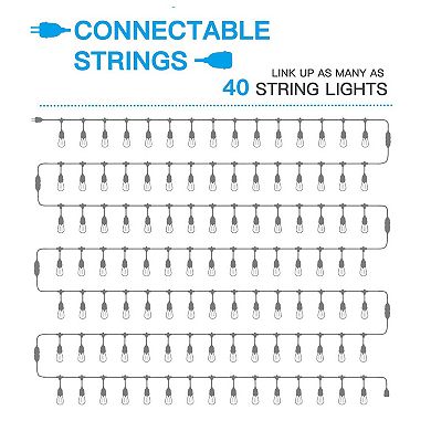 48ft Led Outdoor String Lights With S14 Bulbs