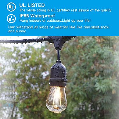 48ft Led Outdoor String Lights With S14 Bulbs