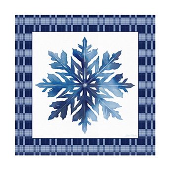 Jean Plout Blue Snowflake Christmas D Canvas Art