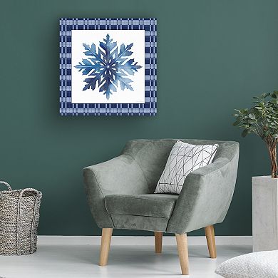 Jean Plout Blue Snowflake Christmas D Canvas Art
