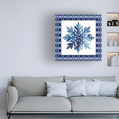 Jean Plout Blue Snowflake Christmas D Canvas Art