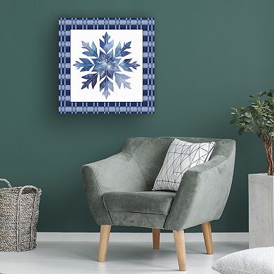 Jean Plout Blue Snowflake Christmas A Canvas Art