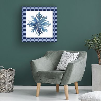 Jean Plout Blue Snowflake Christmas C Canvas Art