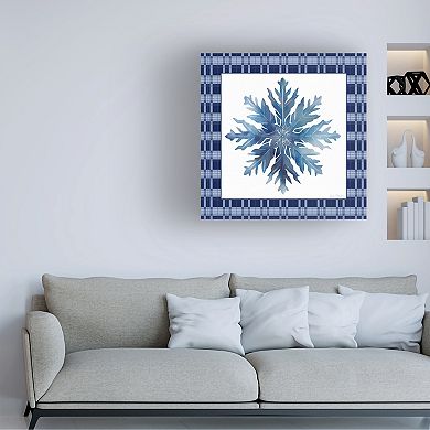 Jean Plout Blue Snowflake Christmas C Canvas Art