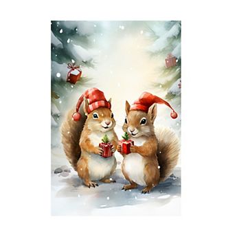 Ray Heere Squirrels at Christmas 1 Canvas Art
