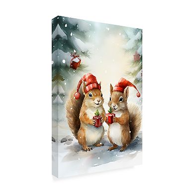 Ray Heere Squirrels at Christmas 1 Canvas Art