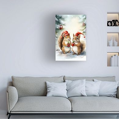 Ray Heere Squirrels at Christmas 1 Canvas Art