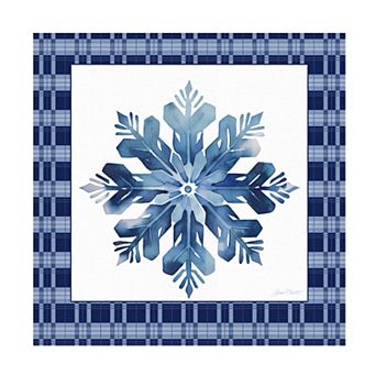 Jean Plout Blue Snowflake Christmas B Canvas Art