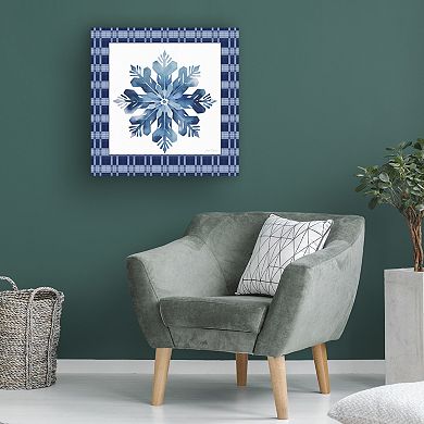 Jean Plout Blue Snowflake Christmas B Canvas Art