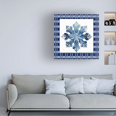 Jean Plout Blue Snowflake Christmas B Canvas Art