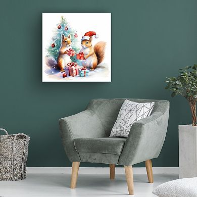 Ray Heere Squirrels at Christmas 2 Canvas Art
