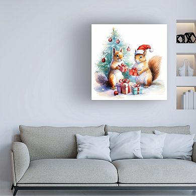 Ray Heere Squirrels at Christmas 2 Canvas Art