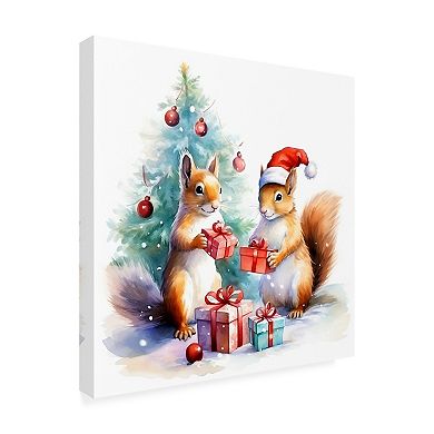 Ray Heere Squirrels at Christmas 2 Canvas Art