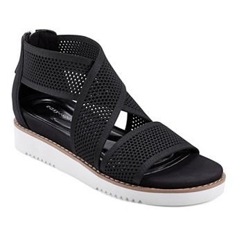Easy Spirit Witney Women's Wedge Perforated Zip Back Cross Strap Sandal