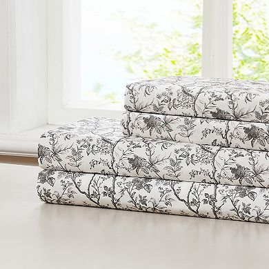 Modern Threads Toile Garden Printed Microfiber Sheet Set