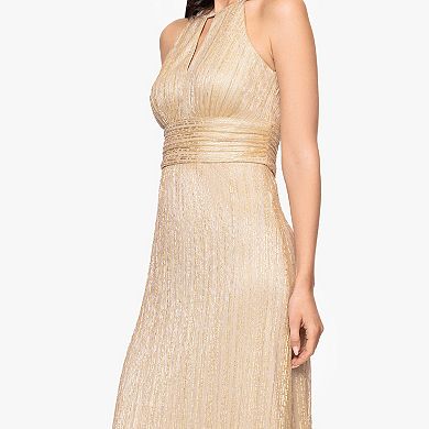 Women's BA Nites Metallic Foil Keyhole Gown