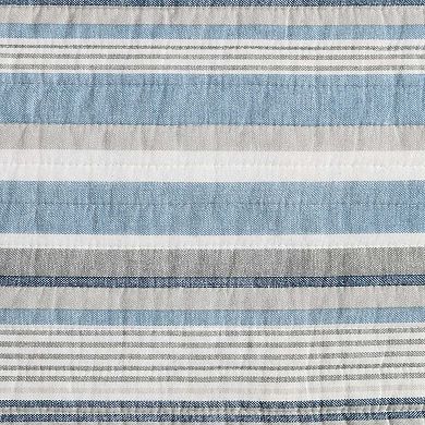 Nautica Pacific Stripe Blue Quilt Set
