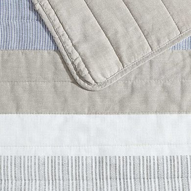 Nautica Lakelyn Blue Stripe Quilt Set