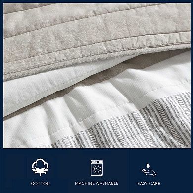 Nautica Lakelyn Blue Stripe Quilt Set