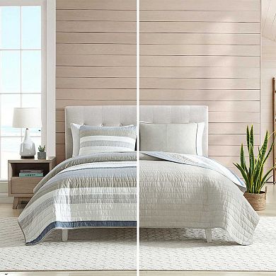 Nautica Lakelyn Blue Stripe Quilt Set