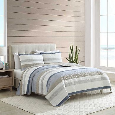 Nautica Lakelyn Blue Stripe Quilt Set