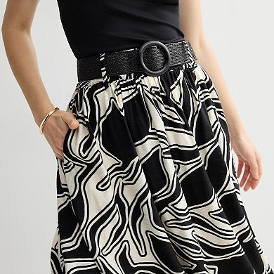 Women's Nine West Belted A-Line Skirt
