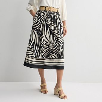 Women's Nine West Belted A-Line Skirt
