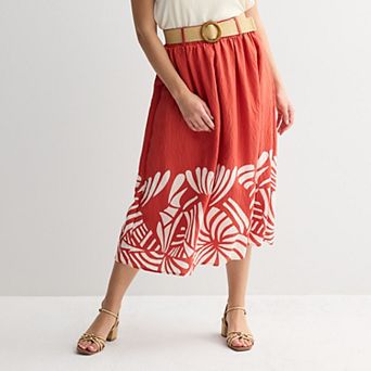 Women's Nine West Belted A-Line Skirt