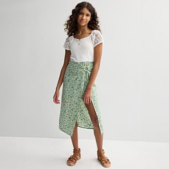 Girls 7-16 Knit Works Short Sleeve Walkthru Lace Bodice & O-Ring Maxi Dress