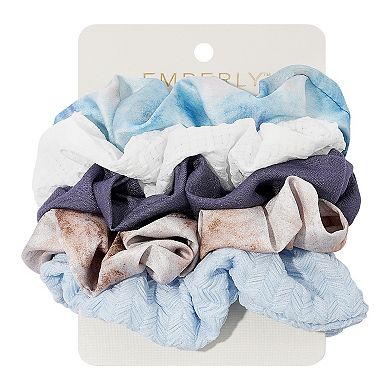 Emberly Blue Tones Hair Scrunchie 5-pk.