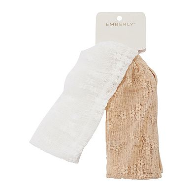 Emberly White & Neutral Floral Headwrap 2-pk.