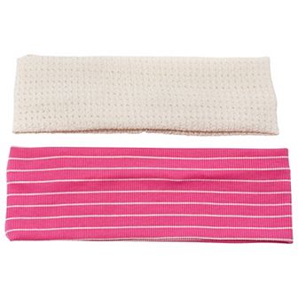 Emberly White & Pink Striped Headwrap 2 pk