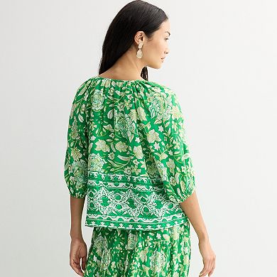 Women's Farmers Market 3/4-Sleeve Woven Top