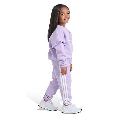 Toddler Girl adidas 2-Piece Flutter Sleeve Pullover & Joggers Set
