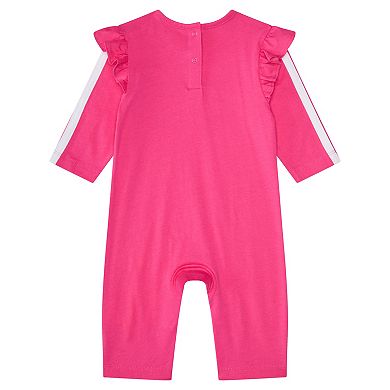 Baby Girl adidas Long Sleeve Butterfly Graphic Ruffle Coverall