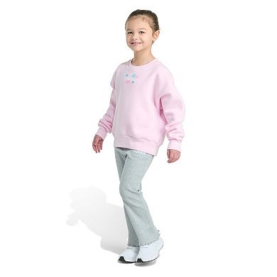 Toddler Girl adidas 2-Pc. Long Sleeve Pullover Sweatshirt & Ribbed Flare Pant Set
