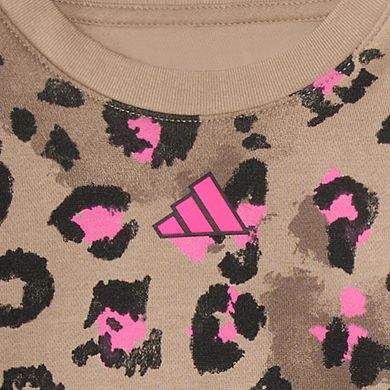 Toddler Girl adidas 2-pc. Flutter Long Sleeve Printed Sweatshirt & Jogger Set