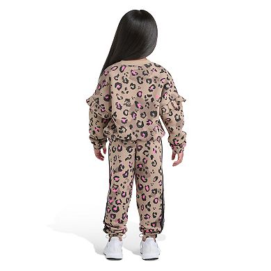 Toddler Girl adidas 2-pc. Flutter Long Sleeve Printed Sweatshirt & Jogger Set